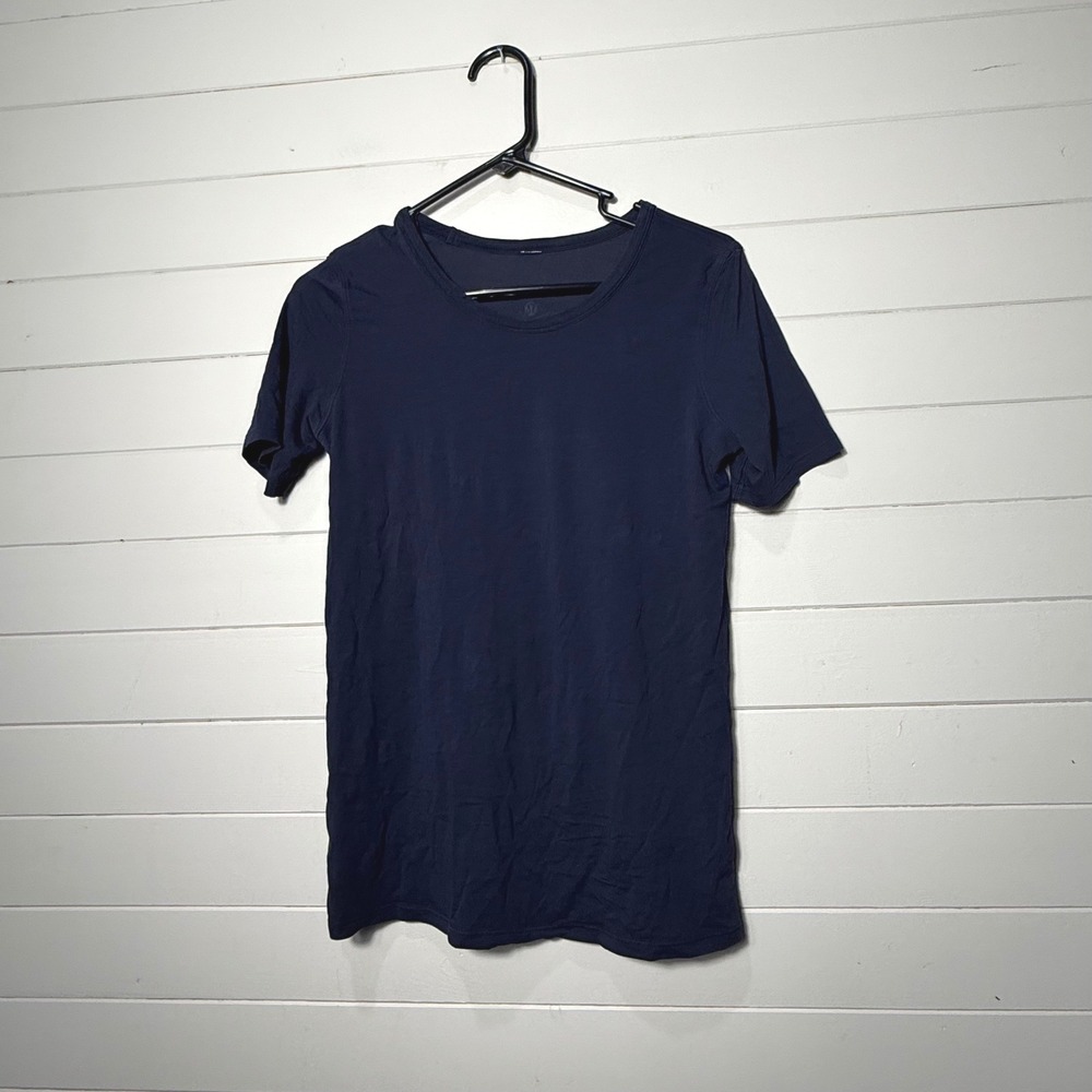 Lululemon Love Crew‎ Women Short Sleeve T-Shirt 6 Navy Blue Cotton Activewear